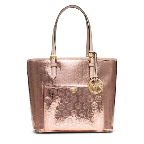 michael kors rose gold purse outlet|Michael Kors gold tote handbags.